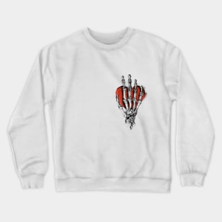 Skeleton Hand on Heart Crewneck Sweatshirt